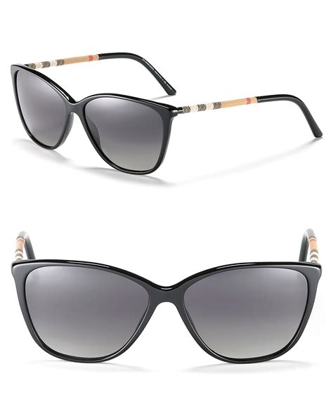 burberry cat eye polarized sunglasses with check temples|unisex Burberry sunglasses.